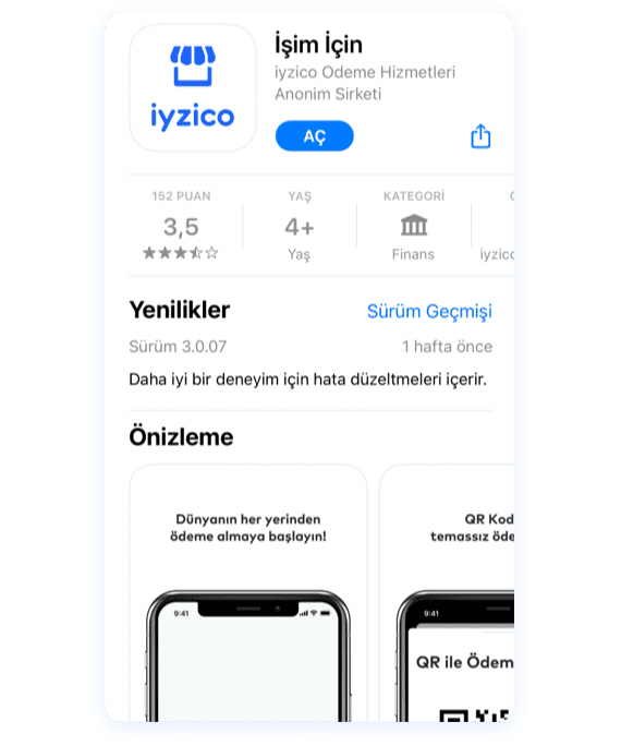 iyzico işim için mobil uygulamasını indirin.