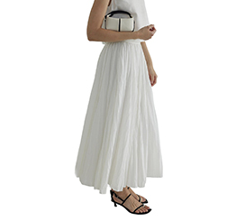 Suud Collection Ekru Piliseli Etek